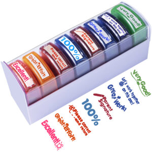 Teacher stamps for classroom grading Self inking teacher stamps 8Pcs colorfull